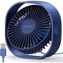 EasyAcc Ventilador Portátil USB Silencioso, Mini Ventiladores de Mesa con 3 Velocidades, 360 ° Rotación Vertical, Pequeño