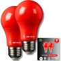 DM TECH Luz Roja Nocturna Melatonina E27 - Bombilla Terapia Roja para Dormir - Tecnología Flicker Free + 0% Luz Azul + Rosca