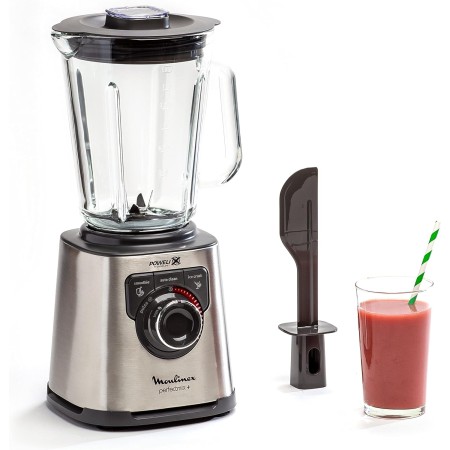 Moulinex PerfectMix Cook - Batidora de vaso de 1400W, 10 programas automáticos, cuchillas extraíbles Powelix, capacidad 2L, alto