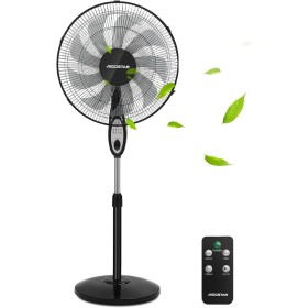 Aigostar Ventilador de Pie Silencioso, 9 Aspas, Mando a Distancia, 3 Velocidades, 3 Modos, Temporizador 7,5 Horas, Oscilante