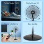 Aigostar Ventilador de Pie Silencioso, 9 Aspas, Mando a Distancia, 3 Velocidades, 3 Modos, Temporizador 7,5 Horas, Oscilante