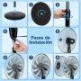 Aigostar Ventilador de Pie Silencioso, 9 Aspas, Mando a Distancia, 3 Velocidades, 3 Modos, Temporizador 7,5 Horas, Oscilante