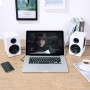 Sanyun SW208 Altavoces de estantería activos Bluetooth 5.0 de 3 "- Unidad de altavoz de fibra de carbono de 60W - DAC integrado