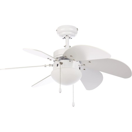 Orbegozo CP 15075N Ventilador de techo con luz, 3 velocidades, 6 aspas de madera, Sistema de ventilación reversible, 50 W