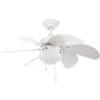 Orbegozo CP 15075N Ventilador de techo con luz, 3 velocidades, 6 aspas de madera, Sistema de ventilación reversible, 50 W