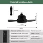 Ventilador de Casquillo con Luz LED, Ventilador de Techo con Base E27, 5 Palas, Motor DC 6 Velocidades Regulable, 6000K, ideal