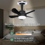 Ventilador de Casquillo con Luz LED, Ventilador de Techo con Base E27, 5 Palas, Motor DC 6 Velocidades Regulable, 6000K, ideal