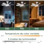 Ventilador de Casquillo con Luz LED, Ventilador de Techo con Base E27, 5 Palas, Motor DC 6 Velocidades Regulable, 6000K, ideal