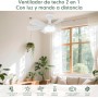 Ventilador de Casquillo con Luz LED, Ventilador de Techo con Base E27, 5 Palas, Motor DC 6 Velocidades Regulable, 6000K, ideal