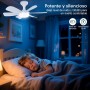 Ventilador de Casquillo con Luz LED, Ventilador de Techo con Base E27, 5 Palas, Motor DC 6 Velocidades Regulable, 6000K, ideal