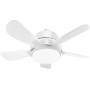 Ventilador de Casquillo con Luz LED, Ventilador de Techo con Base E27, 5 Palas, Motor DC 6 Velocidades Regulable, 6000K, ideal