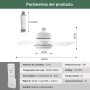 Ventilador de Casquillo con Luz LED, Ventilador de Techo con Base E27, 5 Palas, Motor DC 6 Velocidades Regulable, 6000K, ideal