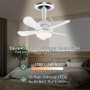 Ventilador de Casquillo con Luz LED, Ventilador de Techo con Base E27, 5 Palas, Motor DC 6 Velocidades Regulable, 6000K, ideal
