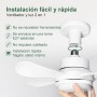 Ventilador de Casquillo con Luz LED, Ventilador de Techo con Base E27, 5 Palas, Motor DC 6 Velocidades Regulable, 6000K, ideal