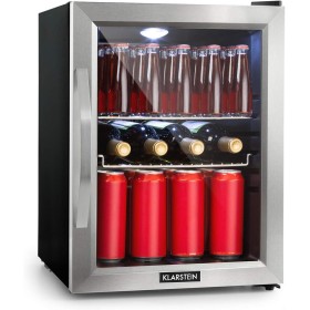 Klarstein Beersafe Mix It - Nevera pequeña, Mini nevera con puerta acristalada, Frigoríficos pequeños con iluminación LED, De 0