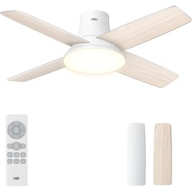 Dreo ventilador de techo silencioso con lámpara LED, 112 cm, reversible, 5CCT, 6 velocidades, fácil de instalar, temporizador,