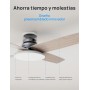 Dreo ventilador de techo silencioso con lámpara LED, 112 cm, reversible, 5CCT, 6 velocidades, fácil de instalar, temporizador,