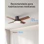Dreo ventilador de techo silencioso con lámpara LED, 112 cm, reversible, 5CCT, 6 velocidades, fácil de instalar, temporizador,