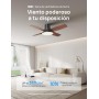 Dreo ventilador de techo silencioso con lámpara LED, 112 cm, reversible, 5CCT, 6 velocidades, fácil de instalar, temporizador,
