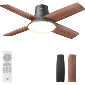Dreo ventilador de techo silencioso con lámpara LED, 112 cm, reversible, 5CCT, 6 velocidades, fácil de instalar, temporizador,