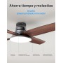 Dreo ventilador de techo silencioso con lámpara LED, 112 cm, reversible, 5CCT, 6 velocidades, fácil de instalar, temporizador,