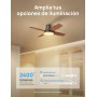 Dreo ventilador de techo silencioso con lámpara LED, 112 cm, reversible, 5CCT, 6 velocidades, fácil de instalar, temporizador,