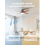 Dreo ventilador de techo silencioso con lámpara LED, 112 cm, reversible, 5CCT, 6 velocidades, fácil de instalar, temporizador,