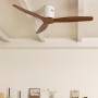 CREATE / WINDCALM/Ventilador de techo ABS con luz blanco aspas efecto madera clara con Wifi y mando / 40W, Silencioso, Ø132 cm,