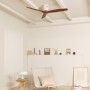 CREATE / WINDCALM/Ventilador de techo ABS con luz blanco aspas efecto madera clara con Wifi y mando / 40W, Silencioso, Ø132 cm,