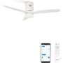 CREATE / WINDCALM/Ventilador de techo ABS con luz blanco aspas efecto madera clara con Wifi y mando / 40W, Silencioso, Ø132 cm,