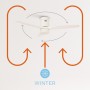 CREATE / WINDCALM/Ventilador de techo ABS con luz blanco aspas efecto madera clara con Wifi y mando / 40W, Silencioso, Ø132 cm,