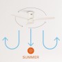 CREATE / WINDCALM/Ventilador de techo ABS con luz blanco aspas efecto madera clara con Wifi y mando / 40W, Silencioso, Ø132 cm,