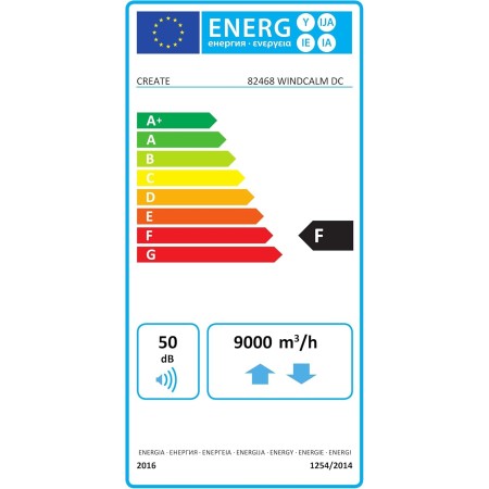 CREATE / WINDCALM/Ventilador de techo ABS con luz blanco aspas efecto madera oscura con Wifi y mando / 40W, Silencioso, Ø132 cm,