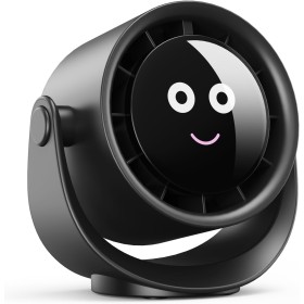 Ventilador Portátil de Mesa, Mini Ventiladores de USB Recargable, Rotación de 360 Grados, 5 Velocidades con Pantalla LED,