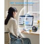 Ventilador Portátil de Mesa, Mini Ventiladores de USB Recargable, Rotación de 360 Grados, 5 Velocidades con Pantalla LED,