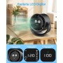 Ventilador Portátil de Mesa, Mini Ventiladores de USB Recargable, Rotación de 360 Grados, 5 Velocidades con Pantalla LED,