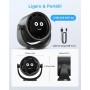 Ventilador Portátil de Mesa, Mini Ventiladores de USB Recargable, Rotación de 360 Grados, 5 Velocidades con Pantalla LED,