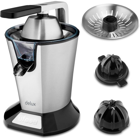 Ufesa EX4950 Exprimidor Eléctrico de Brazo, 600W, Vertido Continuo, Sistema Antigoteo, Doble Cono, Filtro de Acero Inoxidable,