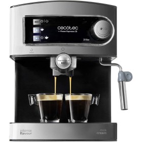 Cecotec Cafetera Express Manual Power Espresso 20. 850 W, Presión 20 Bares, Depósito de 1,6L, Brazo Doble Salida, Vaporizador,