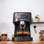 Cecotec Cafetera Express Manual Power Espresso 20. 850 W, Presión 20 Bares, Depósito de 1,6L, Brazo Doble Salida, Vaporizador,