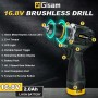 Gisam 16.8V Destornillador Electrico, 2 En 1 Taladro Atornillador Batería, Max 50Nm Atornillador Electrico Kit con 2 x 2000mAh