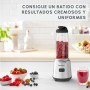 Moulinex Blend&Go - Batidora de vaso de 300 W, con jarra de 1,3 L y botella de plástico de 750 ml, 4 cuchillas extraíbles,