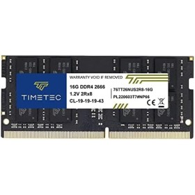 Timetec 16GB DDR4 2666MHz (DDR4-2666) PC4-21300 (PC4-2666V) No ECC Sin búfer 1.2V CL19 2Rx8 Dual Rank 260 Pin SODIMM Laptop