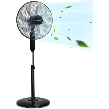 Taylor Swoden Ventilador de pie Potente, Oscilante, Altura Regulable, Ventiladores Silencioso, 3 Velocidades, 7 Aspas, Rejilla