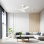 Grunkel - Ventilador de Techo con luz LED y aspas instalación reversibles blanco y madera - SKYECO-42 - Mando a distancia. 6