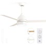 Grunkel - Ventilador de Techo con luz LED y aspas instalación reversibles blanco y madera - SKYECO-42 - Mando a distancia. 6