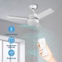 Grunkel - Ventilador de Techo con luz LED y aspas instalación reversibles blanco y madera - SKYECO-42 - Mando a distancia. 6