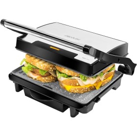 Cecotec Parrilla Eléctrica Rock'Ngrill 1500 Rapid, 1500 W, Revestimiento de Piedra Rockstone, Placa Superior Adaptable en