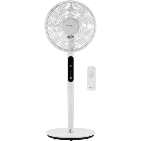 VIOLA Ventilador de Pie Silencioso con Mando a Distancia, Potente Motor Digital de Bajo Consumo de 19W, 7 Aspas Aerodinámicas, 9