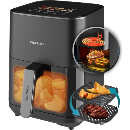 Cecotec Freidora de Aire sin Aceite de 6,5L con Doble Resistencia, Plancha, Grill, Air Fryer Cecofry&Grill Duoheat 6500. 2200W,